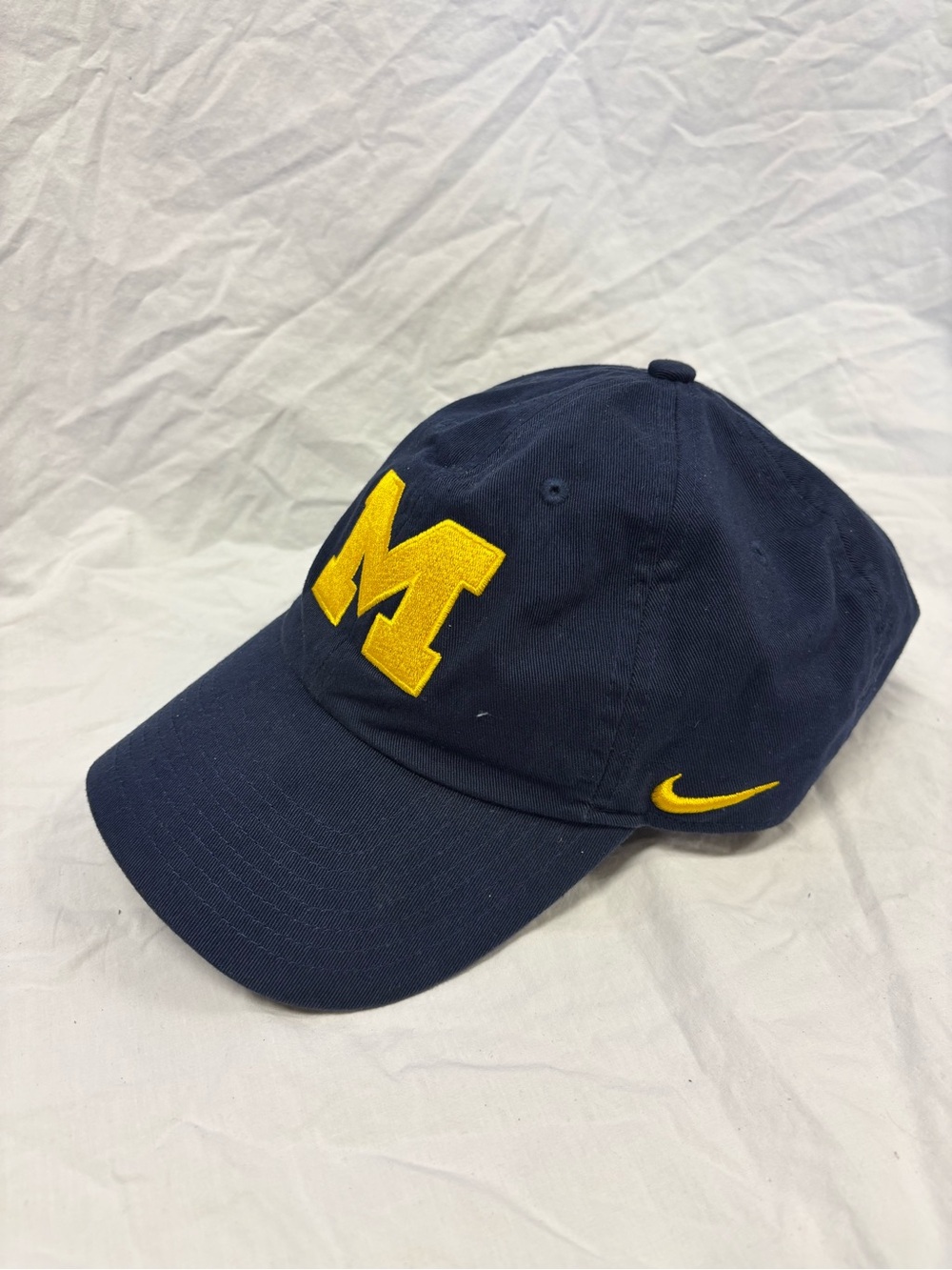 Nike Yellow Embroidered 'M' Navy Baseball Cap